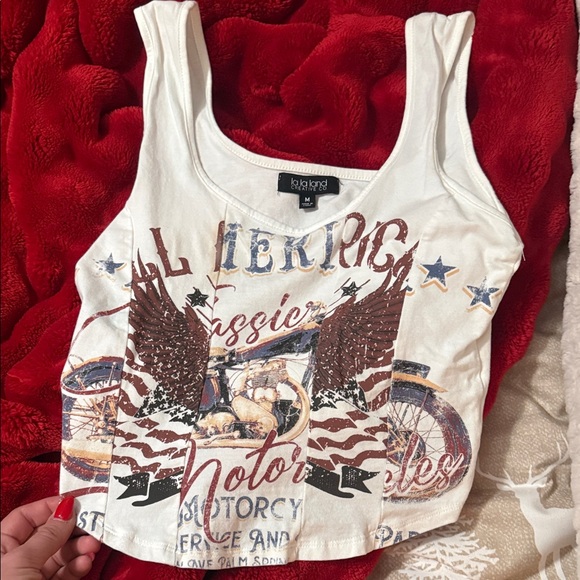 White Graphic Tank Top- Size medium - Picture 4 of 5